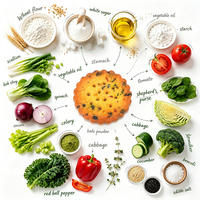 Galletas Saladas Vegetales Sin Huevo y Sin Lácteos, 500g, en Bolsa Doypack, 12 Sabores, Pequeñas, Redondas, Crujientes, Venta al por Mayor
