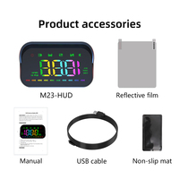 Speedometer Windshield HUD M23 GPS Layar OLED dengan Resolusi 800x480 Fungsi Jarak & Waktu Berkendara Aksesoris Mobil