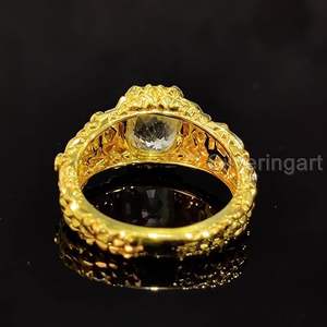 Bague pour homme en argent sterling 925 avec pierre précieuse citrine naturelle, pierre de naissance de novembre, or jaune, bijoux de Noël - Product Image 6