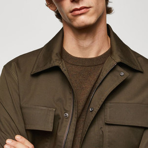 2024 Premium Custom Wholesale <b>Men's</b> Cotton Canvas <b>Jackets</b> High Quality Outdoor Street Wear Breathable Quick Dry Front Low MOQ - Product Image 3