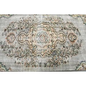 37x7.2 ft Turkish Vintage Patchwork Rug Eco-Friendly Southwestern <b>Wool</b> Area Rug with Latex Backing Gray <b>Brown</b> Medium Pile - Product Image 5