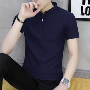 Camiseta de manga corta OEM con diseño de logotipo personalizado para hombre, camiseta de manga corta con cuello levantado para hombre y POLO para parejas, ropa superior - Product Image 2