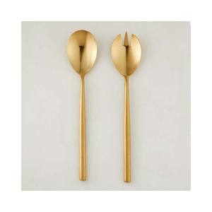Carve Leaf Flower & Many Other Luxury Design Handle With Servant Dessert Couverts Gold Polished Servers Vaisselle Set - Product Image 5