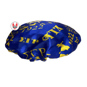 Zeta Phi Beta Sorority Satin Sleep Bonnet Cap Ladies Nighttime Gift Combo de patrón de letras suaves de secado rápido - Product Image 4