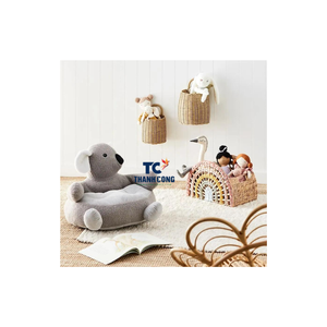 Paniers arc-en-ciel en jacinthe d'eau peints à la main pour enfants, panier de rangement écologique pour enfants-WHK01 - Product Image 4