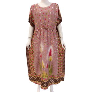 Kaftan décontracté jumbo avec cordon de serrage central et taille élastique en tissu rayonne de qualité supérieure par Chrysanta - Product Image 2