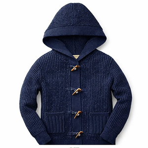 Sweat à capuche pour enfants de qualité supérieure, taille plus, col rond, en coton pur, confortable, épais, broderie d'hiver, anti-boulochage, respirant - Product Image 1