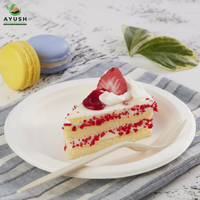 Assiettes jetables en bagasse compostable de 11 pouces, blanches unies, écologiques, pour fêtes, marque ECO, ECO-PP-0111, pour acheteurs B2B