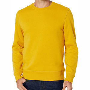 Buena Venta de sudaderas de cuello redondo de manga larga cuello redondo polar calentamiento liso teñido poliéster algodón para sudaderas con capucha de invierno - Product Image 1