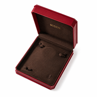 Boîte d'emballage de bijoux en similicuir rouge de qualité supérieure avec intérieur en velours doux pour les marques de bijoux et les magasins de détail
