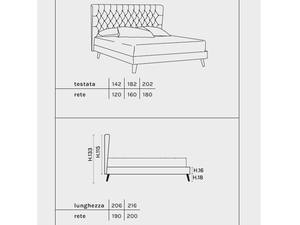 Cama Doble Tapizada Minimalista Romántica, Líneas Sinuosas, Cabecera Capitoné Distintiva, Almacenamiento, Tela Personalizable Disponible - Product Image 4