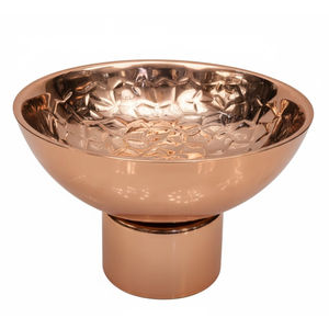 Plato Ovalado de Acero Inoxidable para Decoración, Color Oro Rosa, con Borde Acanalado, para Uso en Mesa y Eventos - Product Image 2