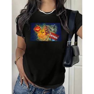 Camiseta de ocio para mujer para Primavera/Verano Top estampado estándar de un color hecho en China - Product Image 1