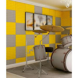 Panneaux acoustiques pyramidaux de style européen, lot de 6, 0,5 m x 0,5 m, 2 pouces d'épaisseur, mousse insonorisante jaune pour salon et hôtel - Product Image 3