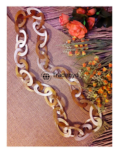 Collar de cadena de eslabones hecho a mano único de Tradebyd, moda de lujo moderna con diseño de cuerno elegante para ocasiones de aniversario - Product Image 2