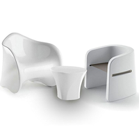 Meubles d'extérieur personnalisés, chaise à bras en FRP pour jardin, centre commercial, entreprise, bureau, loisirs, table basse, table à thé et ensemble de chaises