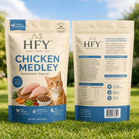 Pochette Doypack refermable avec fenêtre, personnalisable, recyclable, pour emballage d'aliments pour chiens et chats, impression numérique en usine, faible MOQ 100 pièces