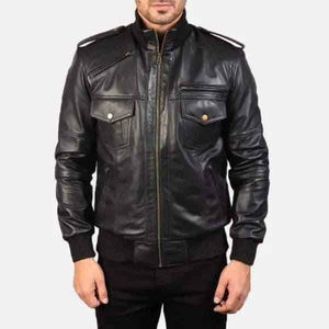 Chaqueta de Cuero Personalizada de Alta Calidad para Hombre, Negra y Roja, con Cuello Alto, Manga Larga, Impermeable, Logotipo Frontal, Ropa de Moda - Product Image 4
