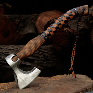 ขวานแบบมีหนวดสแตนเลสไวกิ้งเกรดอุตสาหกรรมใหม่พร้อมด้ามจับทำจากไม้ - Product Image 4