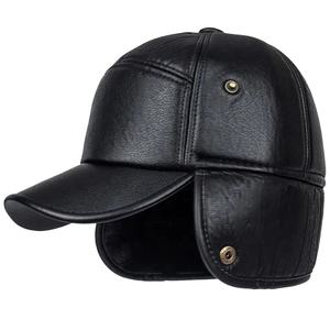 Casquette de baseball vintage sportive en coton et cuir, chaude pour l'hiver, imperméable, en velours, protection des oreilles, réglable, anti-froid, vente en gros - Product Image 3