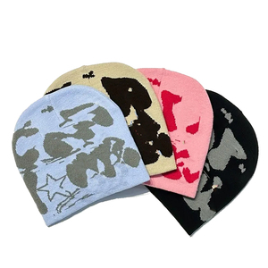 Gorros de Punto Jacquard Personalizados con Patrón de Lazos, Gorros de Mohair con Puño y Logotipo Personalizado, Gorros de Invierno Unisex para Clima Frío - Product Image 3