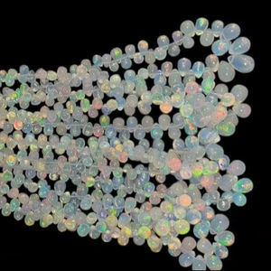 Ethiopian <b>Opal</b> Smooth Drop Beads 3x5mm Natural Gemstone Strand for Jewelry Making <b>Necklace</b> Bracelet Design Craft Supply - Product Image 1