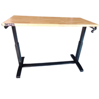 Bureau de travail réglable en hauteur, moderne, avec plateau en bois, robuste, avec cadre en métal, de haute qualité