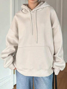 Sudadera Extra Grande para Mujer de Invierno, 100% Algodón, Felpa, Hombros Caídos, Manga Larga, Transpirable, Color Sólido, Soporte OEM - Product Image 4