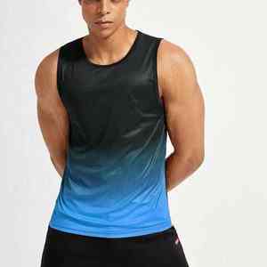 Débardeurs à imprimé dégradé pour hommes mode été Streetwear respirant tricoté Fitness sport gilet ample sans manches PCS-R-206 - Product Image 2