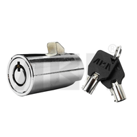 Cylindres de serrure de porte en alliage de zinc chromé haute sécurité pour distributeur automatique, serrure tubulaire ANSI Grade 2, 2 clés, 37,7 mm