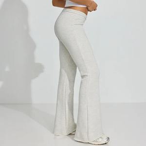 Manufacture <b>Women</b> Wholesale Cotton Flare Wide Legging Drawstring <b>Women's</b> <b>Trousers</b> Straight Track Pants Plus Size Pants for <b>Women</b> - Product Image 2