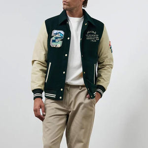 Chaqueta personalizable para hombre, chaqueta con letras de manga de cuero y lana para escuela secundaria, chaqueta con soporte y parche de chenilla - Product Image 5