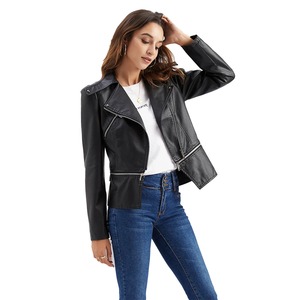 Chaqueta de cuero para mujer 2025 chaqueta básica abrigo mujer invierno motocicleta chaqueta PU cuero cremallera prendas de vestir exteriores - Product Image 6