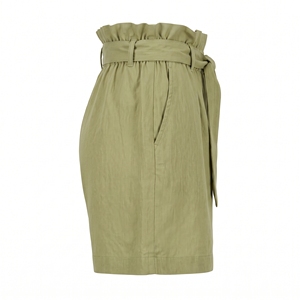 Shorts et jupe taille haute pour femmes, coupe ample, couleur unie, décontracté, tissé, 100% polyester, avec poches - Product Image 2