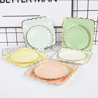 Nicro 10 pièces Assiettes en papier jetables personnalisées de forme spéciale pour la décoration de table de fête prénatale, d'anniversaire ou de Noël
