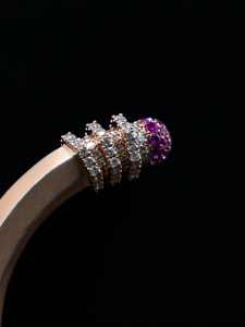 Luxury 925 Silver & Rose Gold Pencil Design Wrap <b>Bracelet</b> Rhodium Plated Moissanite <b>Crystal</b> Stones IGI Certified Hip Hop Style - Product Image 3