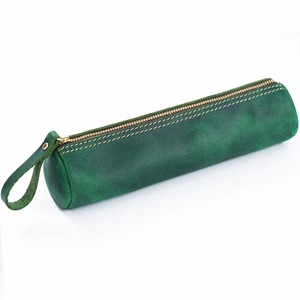 Estuche de lápices de cuero suave fino para adultos Estuche mínimo con cremallera Bolso pequeño de cuero para adultos mayores - Product Image 3