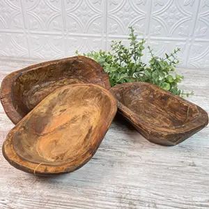 Meilleure vente Bols à pâte ovales personnalisés Bols de service en bois marron faits à la main de haute qualité en bois de manguier pour l'exportation mondiale - Product Image 6