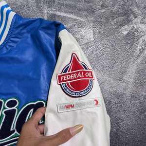 Chaqueta de béisbol universitaria con mangas de cuero personalizadas con bordado de chenilla para hombre, chaqueta universitaria, producto más vendido - Product Image 4