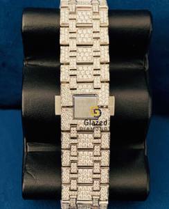 Élégantes montres en acier inoxydable avec diamants Moissanite pour hommes, design glacé hip hop de la plus haute qualité, verre d'affichage à cadran analogique - Product Image 6