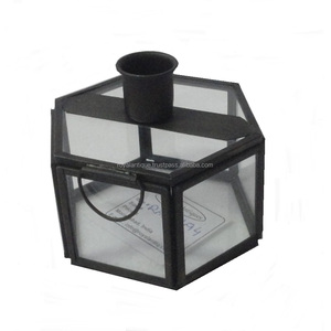 Nuevo producto Portavelas Decorado Portavelas de metal ligero con tarro de vela de vidrio transparente precio de venta completo - Product Image 1