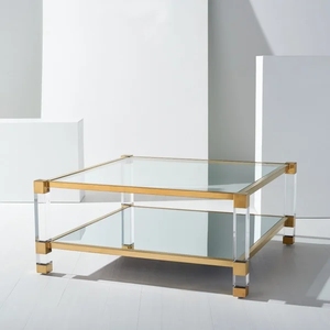 Mobili <span class=keywords><strong>da</strong></span> soggiorno di lusso moderni tavolino <span class=keywords><strong>da</strong></span> caffè con piano <span class=keywords><strong>in</strong></span> <span class=keywords><strong>vetro</strong></span> <span class=keywords><strong>temperato</strong></span> a 4 gambe <span class=keywords><strong>in</strong></span> acciaio inossidabile spazzolato con contenitore - Product Image 2