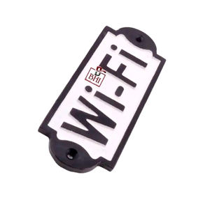 Plaque de porte Wi-Fi en fonte décorative rétro en métal décoration de plaque de porte pour toilettes décor à la maison - Product Image 2