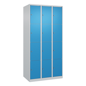 C+P Armario Cabo, 4 compartimentos apilados, 900 x 500 x 1850 mm, gris/azul claro, de pie - Product Image 1