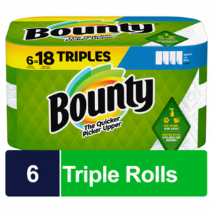 Bounty <b>Paper</b> Towels Select-a-Size, 6 Triple Rolls - Product Image 1