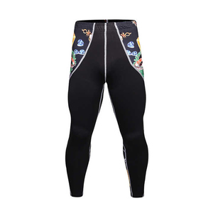 Leggings de yoga tendance pour hommes, motif solide, sublimé avec taille élastique, pantalon en polyester et spandex - Product Image 1