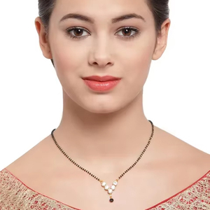 High Quality Traditional <b>Indian</b> Long Short Combo Mangalsutra Set for Women Gold Plated Fashion Jewelry - Product Image 1