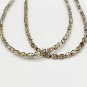 Cuentas de Diamante Natural Champagne en Forma de Gota, 2.5-4 mm, Facetadas, Hechas a Mano, para Joyería, 15 Pulgadas, Venta al Por Mayor, Marca LUSTRE, Tercera Calidad - Product Image 1