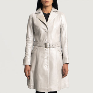 Material de marca pura, suministro directo de fábrica, abrigo de cuero para mujer, abrigo de cuero resistente al agua de alta calidad para mujer - Product Image 1