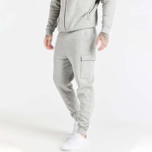 Plain Men Pullover Tracksuit 2-<b>Piece</b> Set Custom Logo <b>Hoodie</b> Sweatpants 100% Cotton Solid Anti-Bacterial Breathable Sporty Casual - Product Image 4